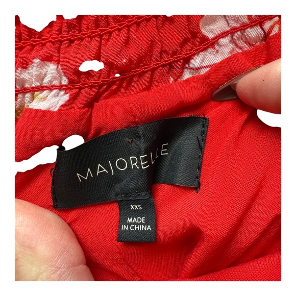 Majorelle Red Fruit Punch Ruffled Floral Crop Top Shorts Set Womens XXS - Picture 9 of 14